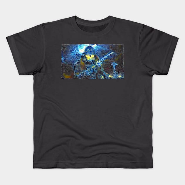 Fallout New Vegas Courier Starry Night Kids T-Shirt by Starry Night